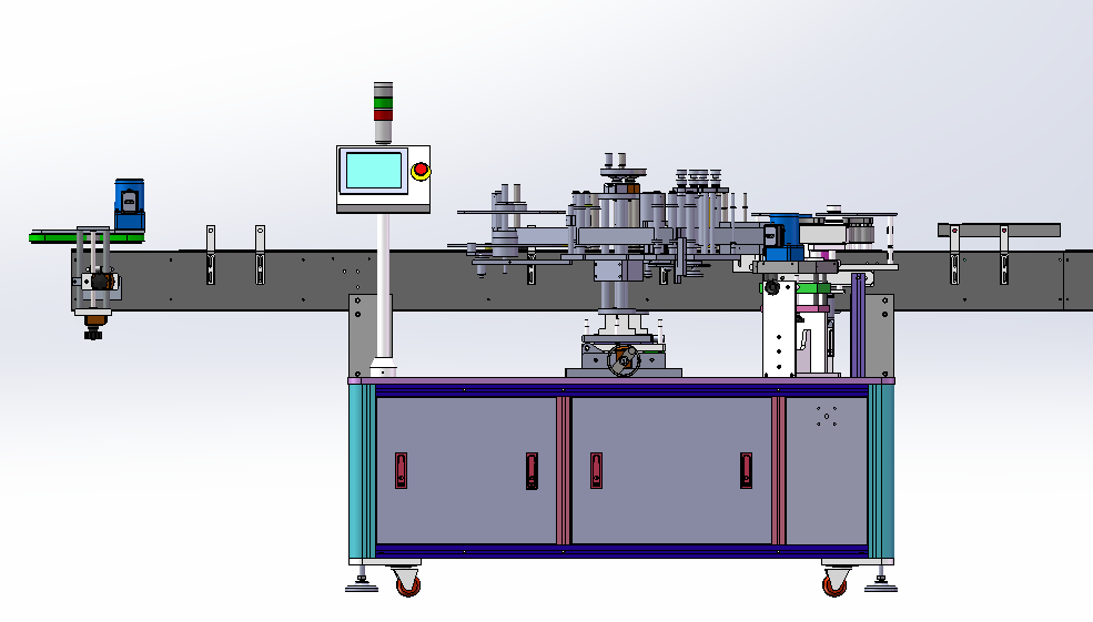 雙星輪圓瓶不干膠貼標機定制